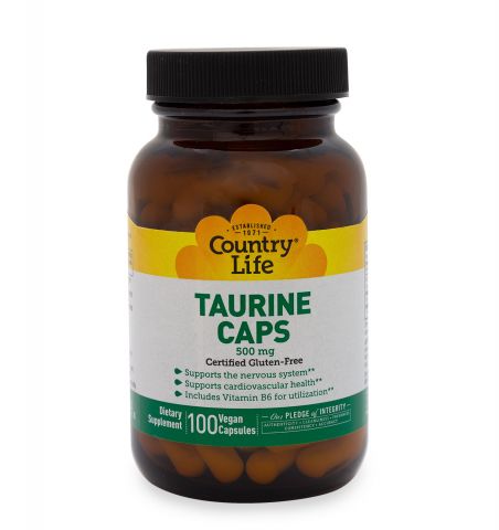 Taurine with B-6, 500mg, 100 Capsules